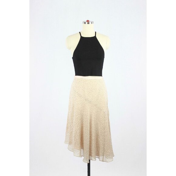 CLUB MONACO Light Pink Abstract Print Silk Chiffon Asymmetrical Skirt, Size 0 - Picture 1 of 14